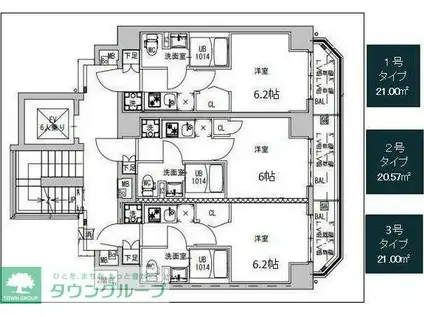 S-RESIDENCE横浜大通公園(1K/11階)の間取り写真