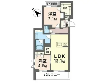 グラン リジエール(2LDK/3階)の間取り写真