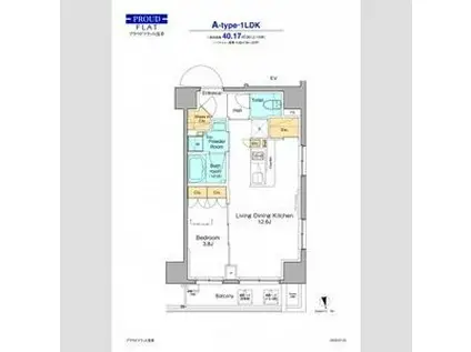 プラウドフラット浅草(1LDK/4階)の間取り写真