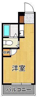 第二北九大前スカイマンション(ワンルーム/4階)の間取り写真