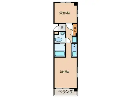 マイコート園田(1DK/4階)の間取り写真