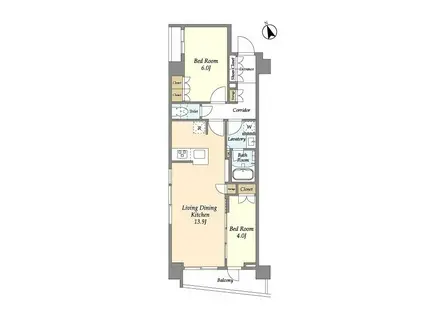 グランカーサ溝の口(2LDK/3階)の間取り写真