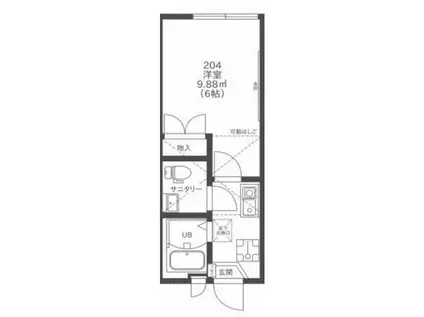 パインヒルズ曳舟(1K/2階)の間取り写真