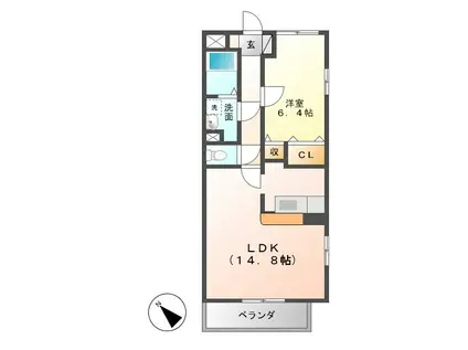 サクラ フルーリ(1LDK/3階)の間取り写真