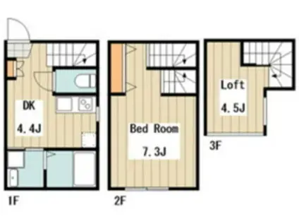ハーミットクラブハウス久我山(1DK/1階)の間取り写真
