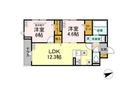 D-STELLA(2LDK/1階)の間取り写真