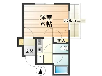 エクセル調布(1K/4階)の間取り写真