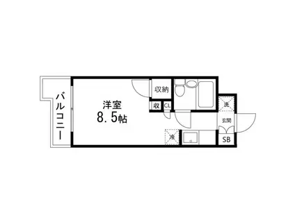 メゾン・ド・ポルカ(ワンルーム/2階)の間取り写真