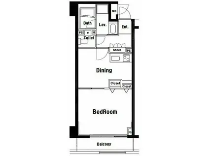 ベスト伊勢佐木長者町(1DK/9階)の間取り写真