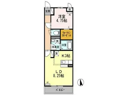 サウスステージ(1LDK/2階)の間取り写真