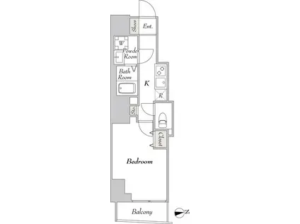 PREMIER市谷薬王寺 プルミエ市谷薬王寺(1K/3階)の間取り写真