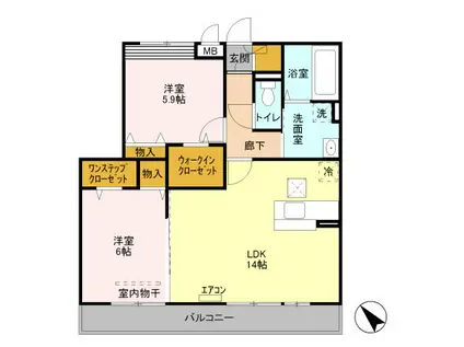 フォレスト神明(2LDK/1階)の間取り写真