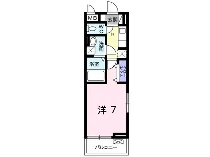 アヴェニュー西原A(1K/2階)の間取り写真