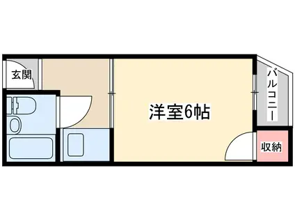 グランビルド新北野2(1K/4階)の間取り写真