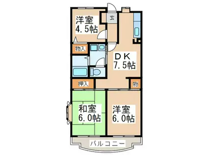 メゾン・クレール(3DK/2階)の間取り写真