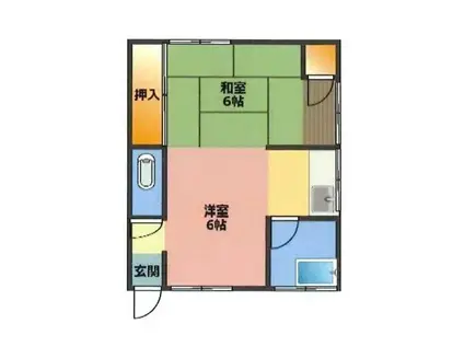 市川アパート(2K/2階)の間取り写真