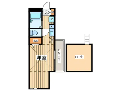 ディーティーハウス神大寺(ワンルーム/2階)の間取り写真