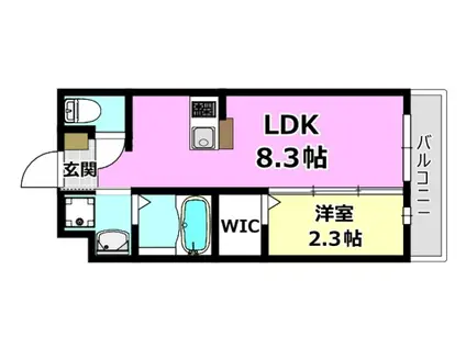 リアコート千里丘I ノース(1LDK/2階)の間取り写真