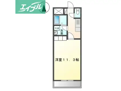 リバパレス(1K/2階)の間取り写真