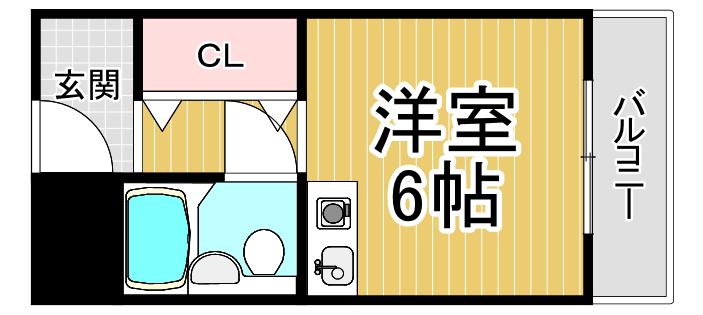 モンシャンブル(ワンルーム/4階)の間取り写真