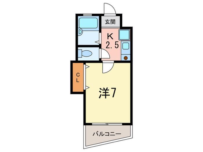 シャトルK(1K/5階)の間取り写真