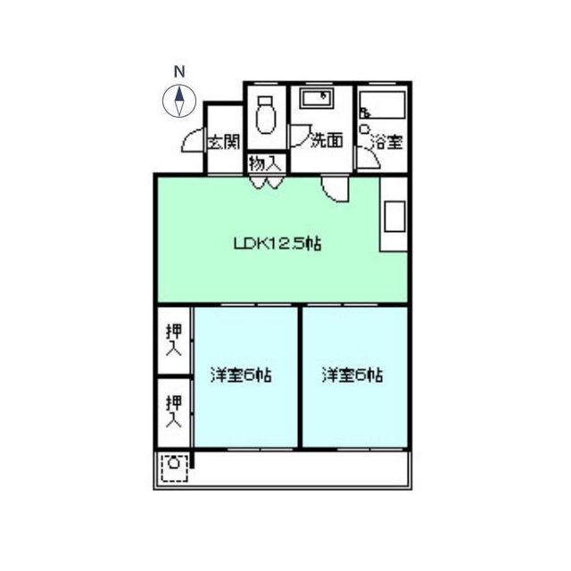 南陽ハイツ(2LDK/3階)の間取り写真