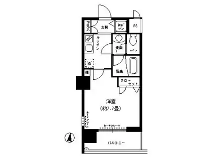 東明マンション新東(1K/7階)の間取り写真