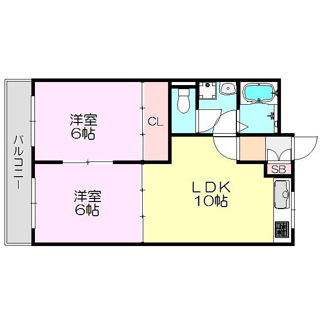 上新庄ハイム(2LDK/4階)の間取り写真