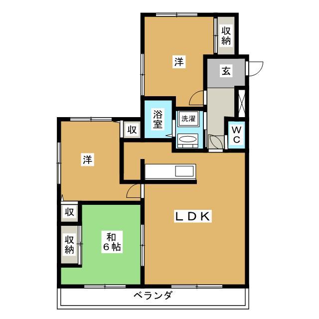 メゾンドール吉栄(3LDK/5階)の間取り写真