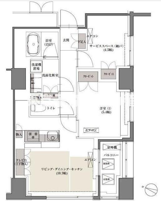 フォレストビュー護国寺(2LDK/6階)の間取り写真