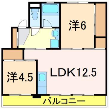 スカイクレスト与板I(2LDK/4階)の間取り写真