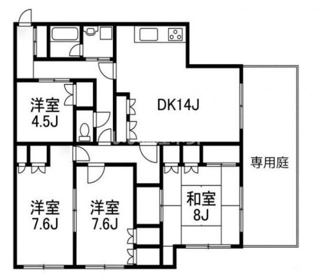 エステート武蔵野(4LDK/1階)の間取り写真