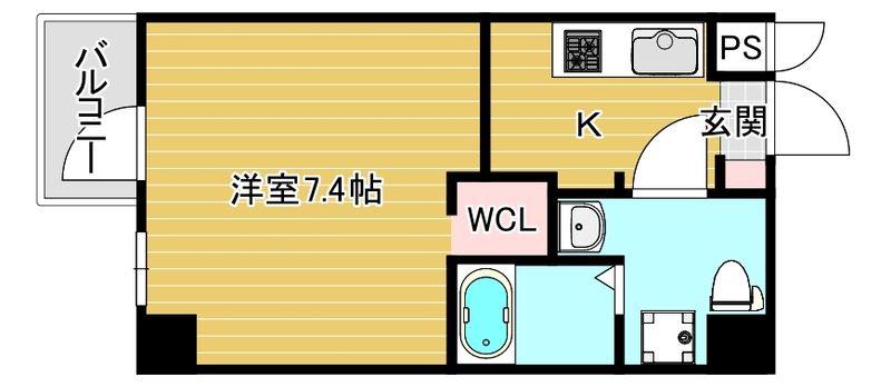PREMIAGE薬院南(1K/4階)の間取り写真