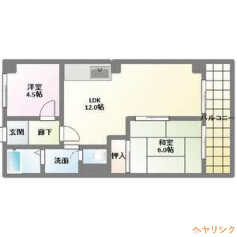 柴昭ハイツ(2LDK/2階)の間取り写真