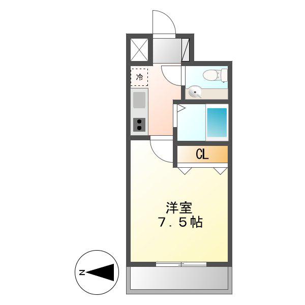 CITYSPIRE名駅南(1K/7階)の間取り写真