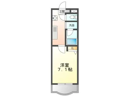 グランパルク(1K/1階)の間取り写真