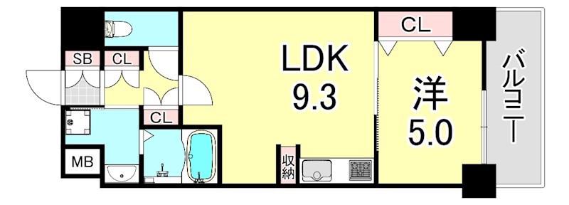D-1兵庫(1LDK/3階)の間取り写真