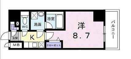 広尾ビューヒルズ(1K/2階)の間取り写真