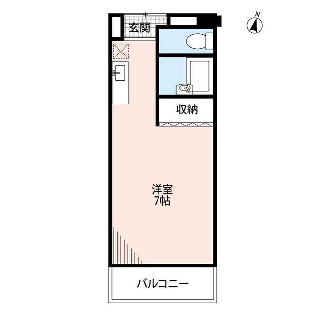 グリーンハイム瓜生(ワンルーム/2階)の間取り写真