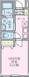 ルミナスコート(1K/1階)の間取り写真
