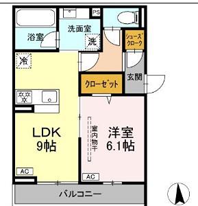 エスペリア栄町(1LDK/3階)の間取り写真
