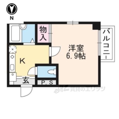 エデン御池(1K/2階)の間取り写真