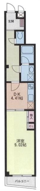 ユタカハイツIII(1DK/1階)の間取り写真