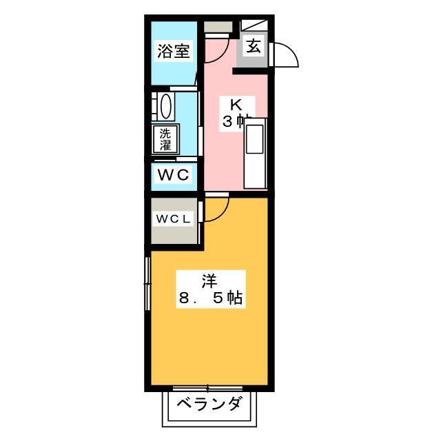 SIESTA(1K/2階)の間取り写真