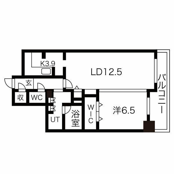デュオヒルズ札幌MID(1LDK/8階)の間取り写真