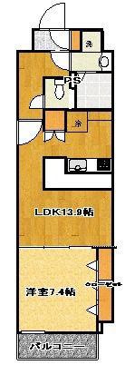 ソレイユ(1LDK/2階)の間取り写真