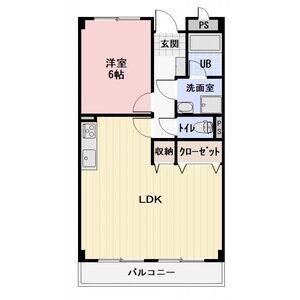 LIMPIAベルフラワー藤森(1LDK/2階)の間取り写真