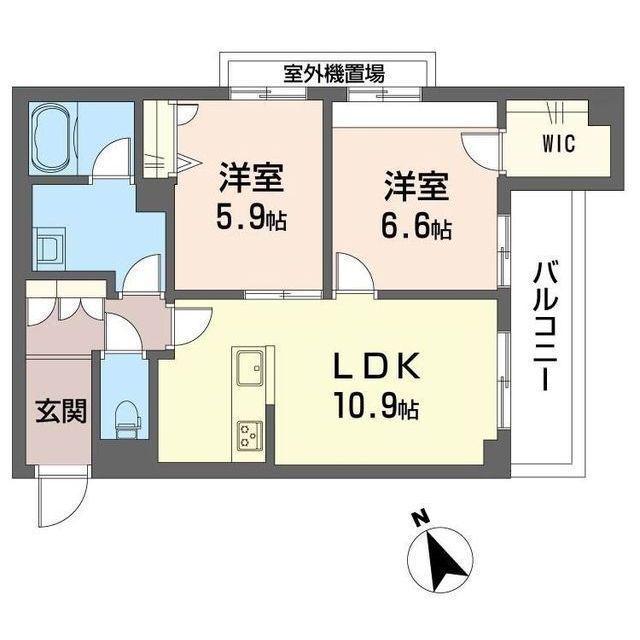 シエルブルー(2LDK/2階)の間取り写真