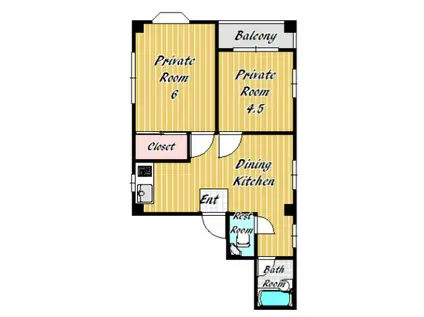 宗川マンション(2DK/5階)の間取り写真
