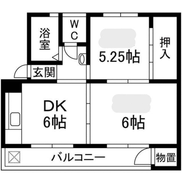 東橋本コーポラス(2DK/2階)の間取り写真